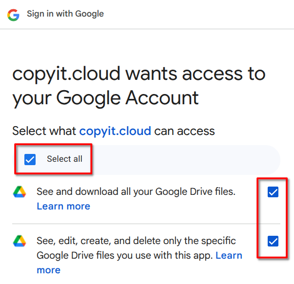 Google Drive permissions
